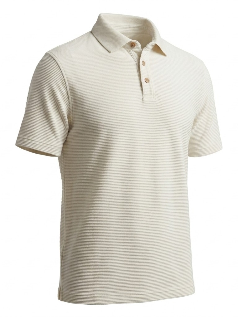 Jamaica Jaxx Cream Men Ribbed Polo shirt short sleeves Resortwear Quiet Luxury